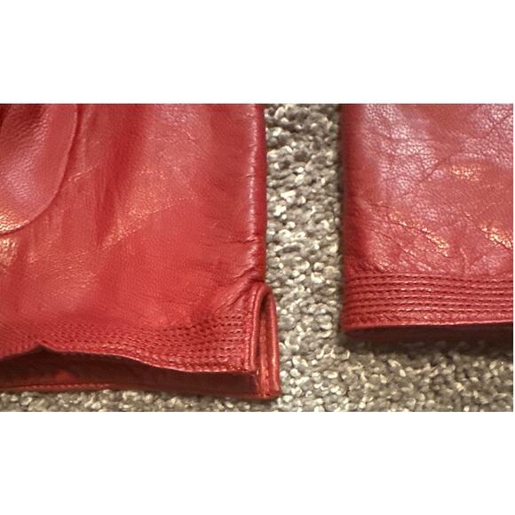 Fownes Red Leather Gloves Size 8 - Picture 3 of 4